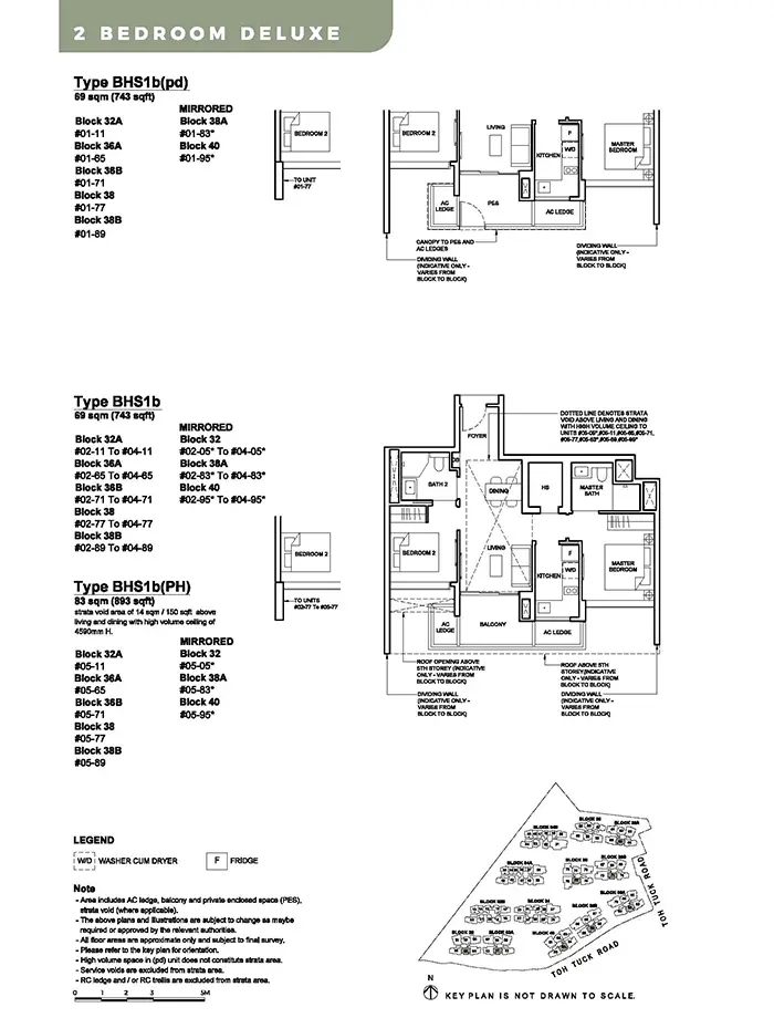 Forett At Bukit Timah Condo Floor Plan - 2 Bedroom Deluxe BHS1b
