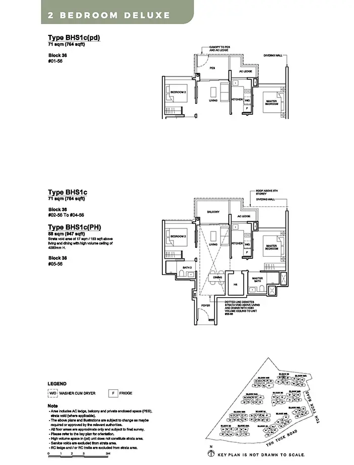Forett At Bukit Timah Condo Floor Plan - 2 Bedroom Deluxe BHS1c