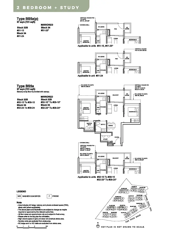 Forett At Bukit Timah Condo Floor Plan - 2 Bedroom Study BS5a