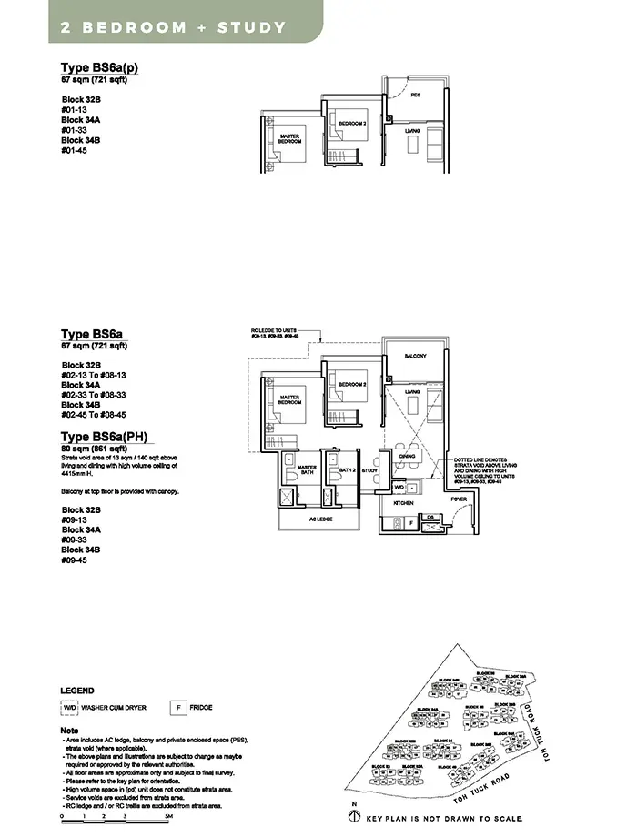 Forett At Bukit Timah Condo Floor Plan - 2 Bedroom Study BS6a