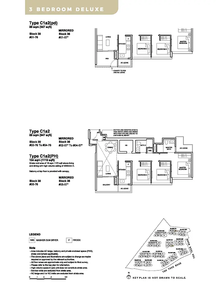 Forett At Bukit Timah Condo Floor Plan - 3 Bedroom Deluxe C1a2