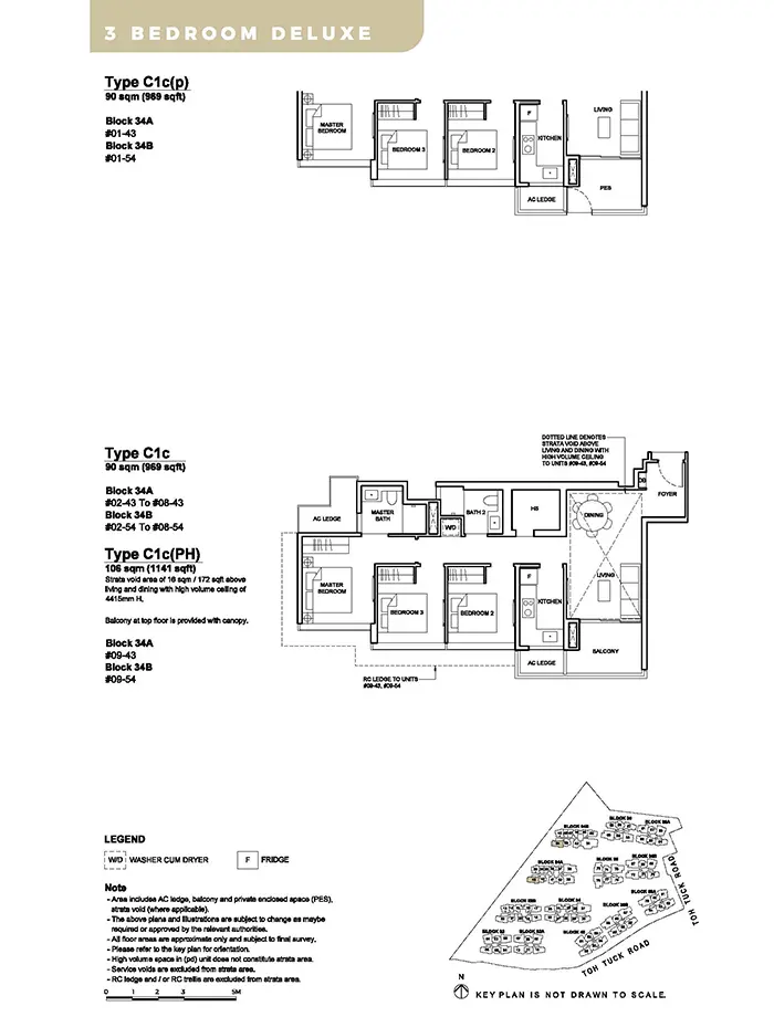 Forett At Bukit Timah Condo Floor Plan - 3 Bedroom Deluxe C1c