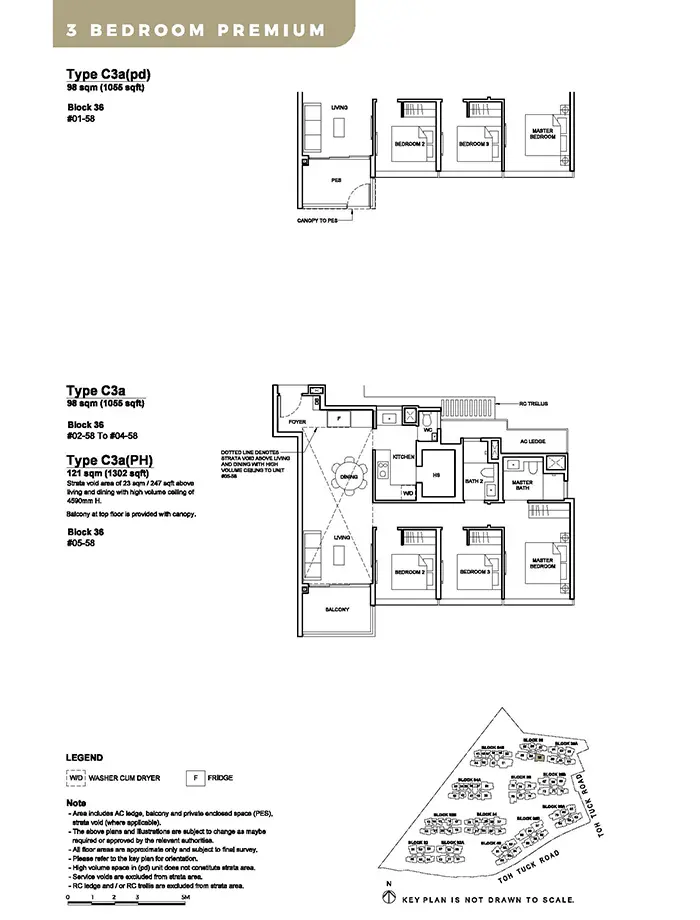 Forett At Bukit Timah Condo Floor Plan - 3 Bedroom Premium C3a