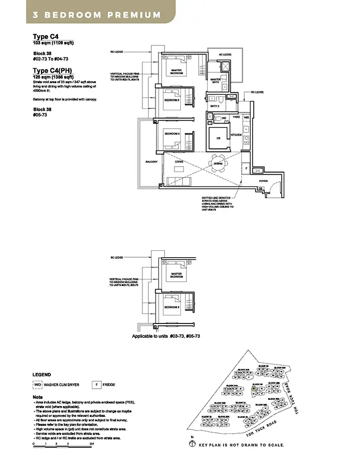Forett At Bukit Timah Condo Floor Plan - 3 Bedroom Premium C4