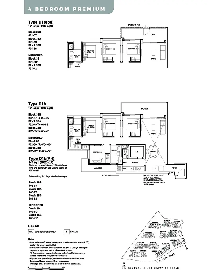 Forett At Bukit Timah Condo Floor Plan - 4 Bedroom Premium D1b