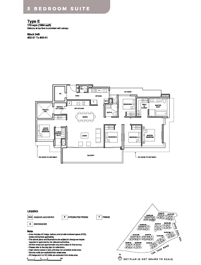 Forett At Bukit Timah Condo Floor Plan - 5 Bedroom Suite E