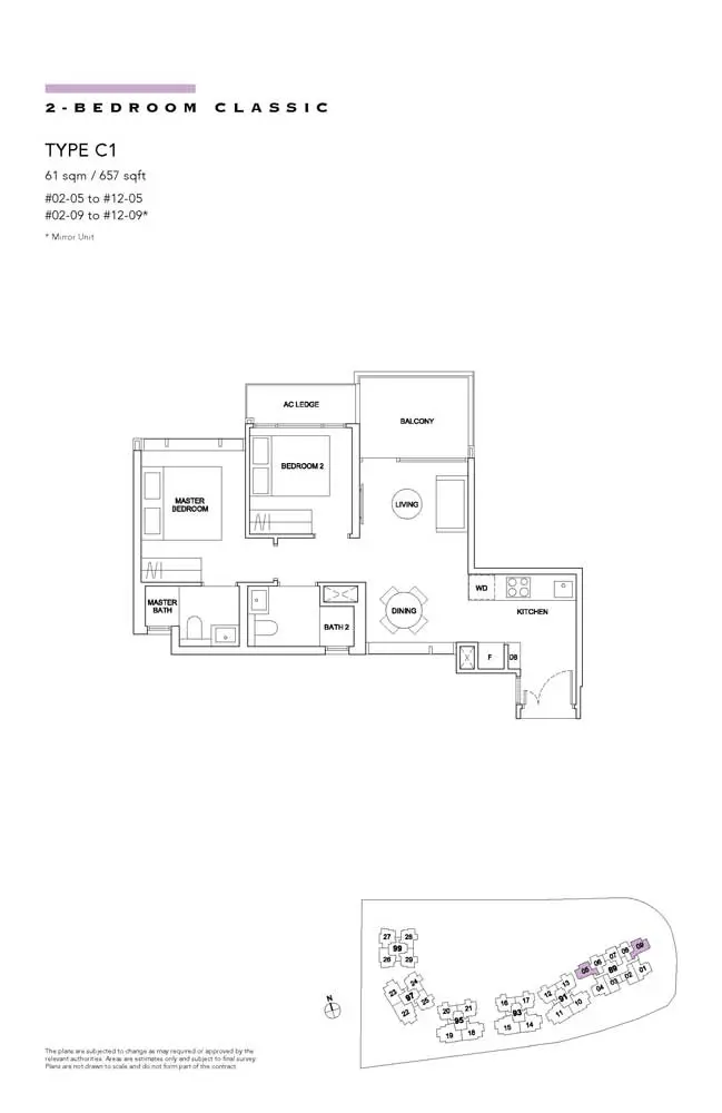 Hyll-On-Holland-Condo-Floor-Plan-2-Bedroom-Classic-C1