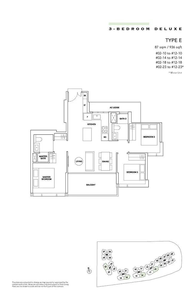 Hyll-On-Holland-Condo-Floor-Plan-3-Bedroom-Deluxe-E