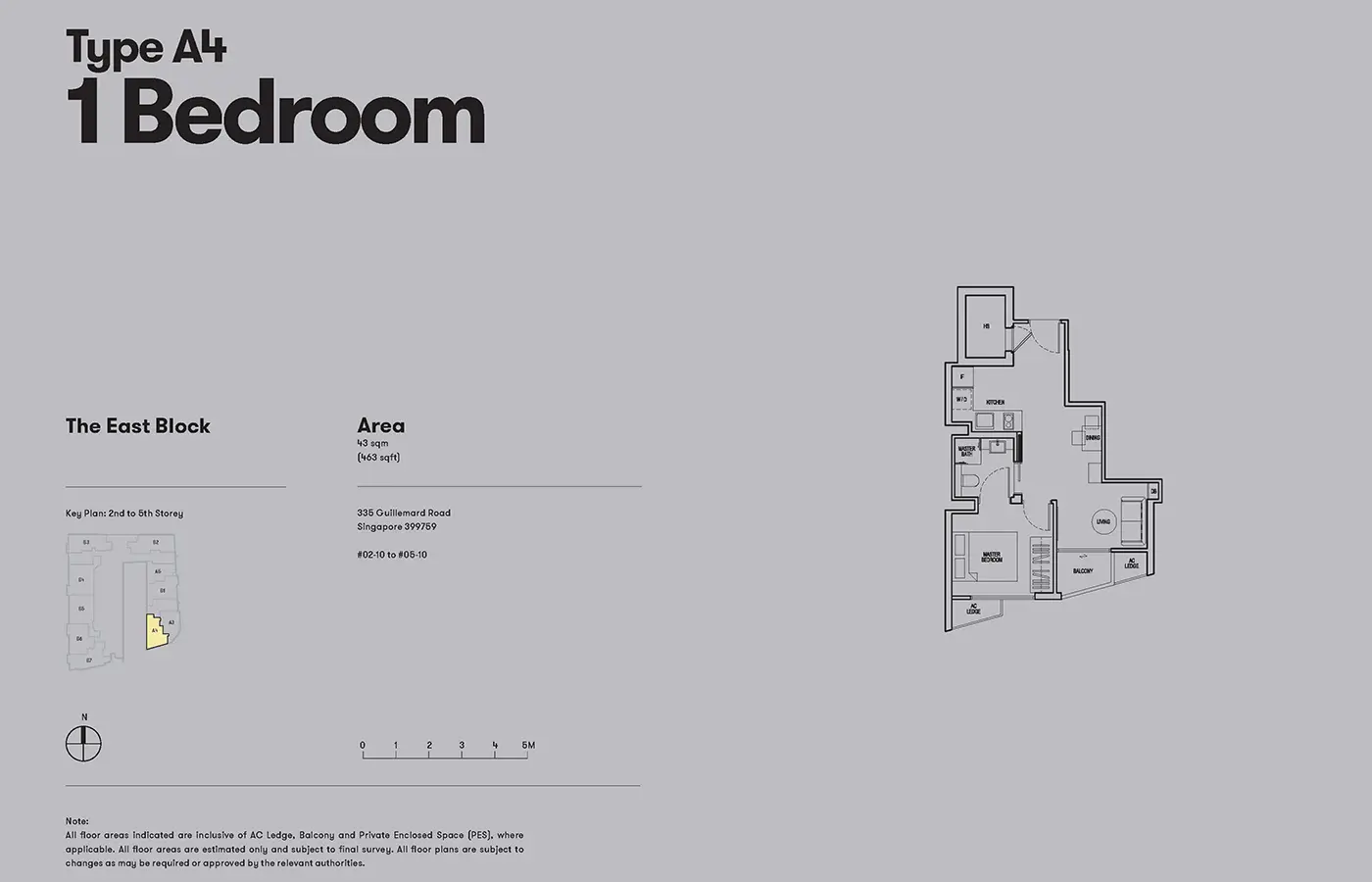 NoMa Condo Floor Plan - 1 Bedroom A4