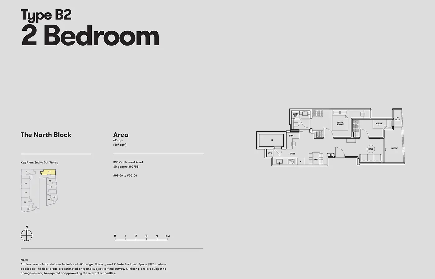NoMa Condo Floor Plan - 2 Bedroom B2