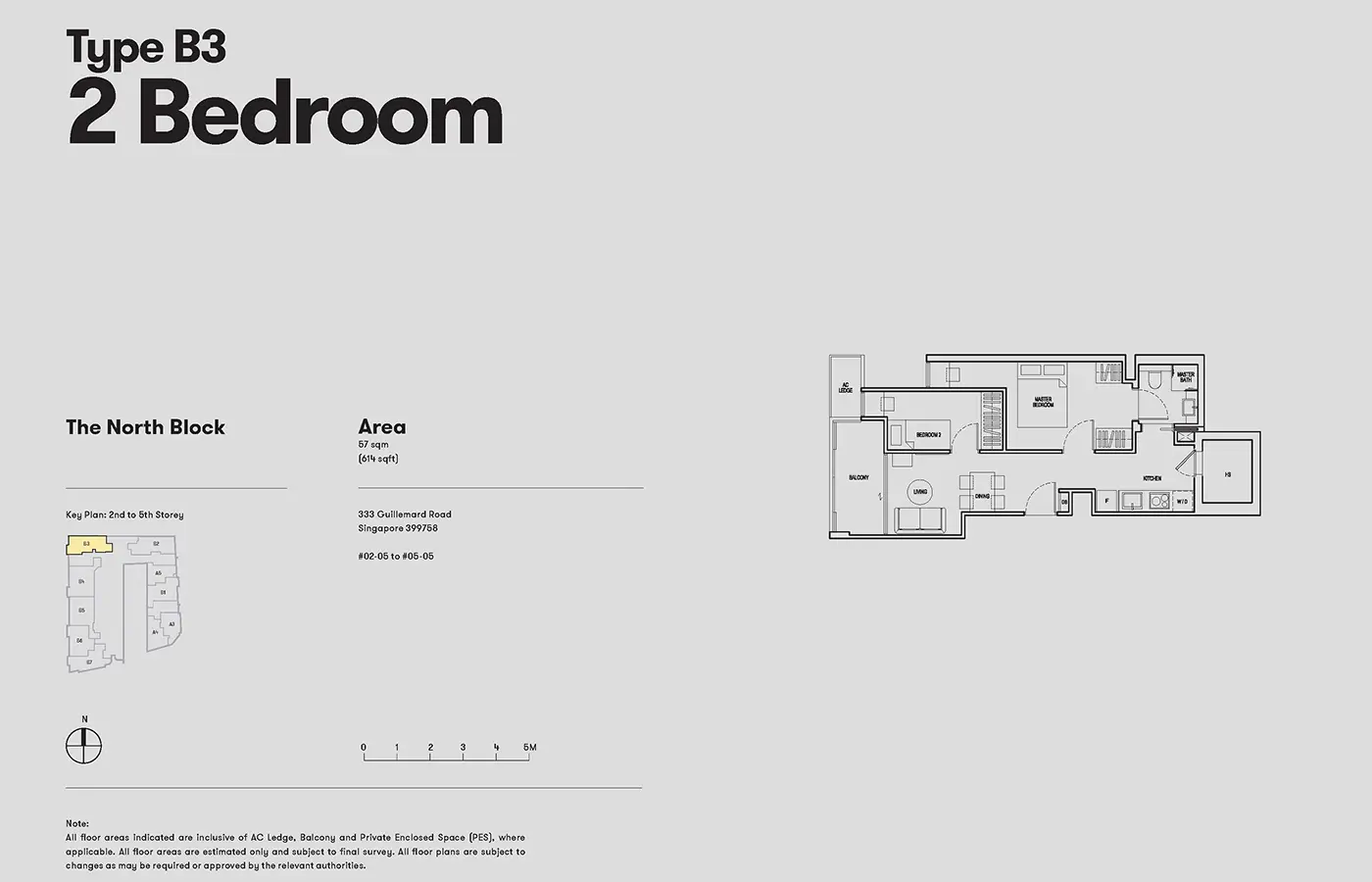 NoMa Condo Floor Plan - 2 Bedroom B3