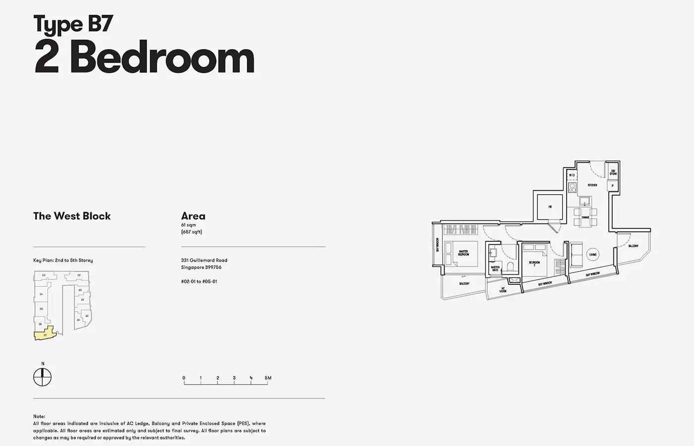 NoMa Condo Floor Plan - 2 Bedroom B7