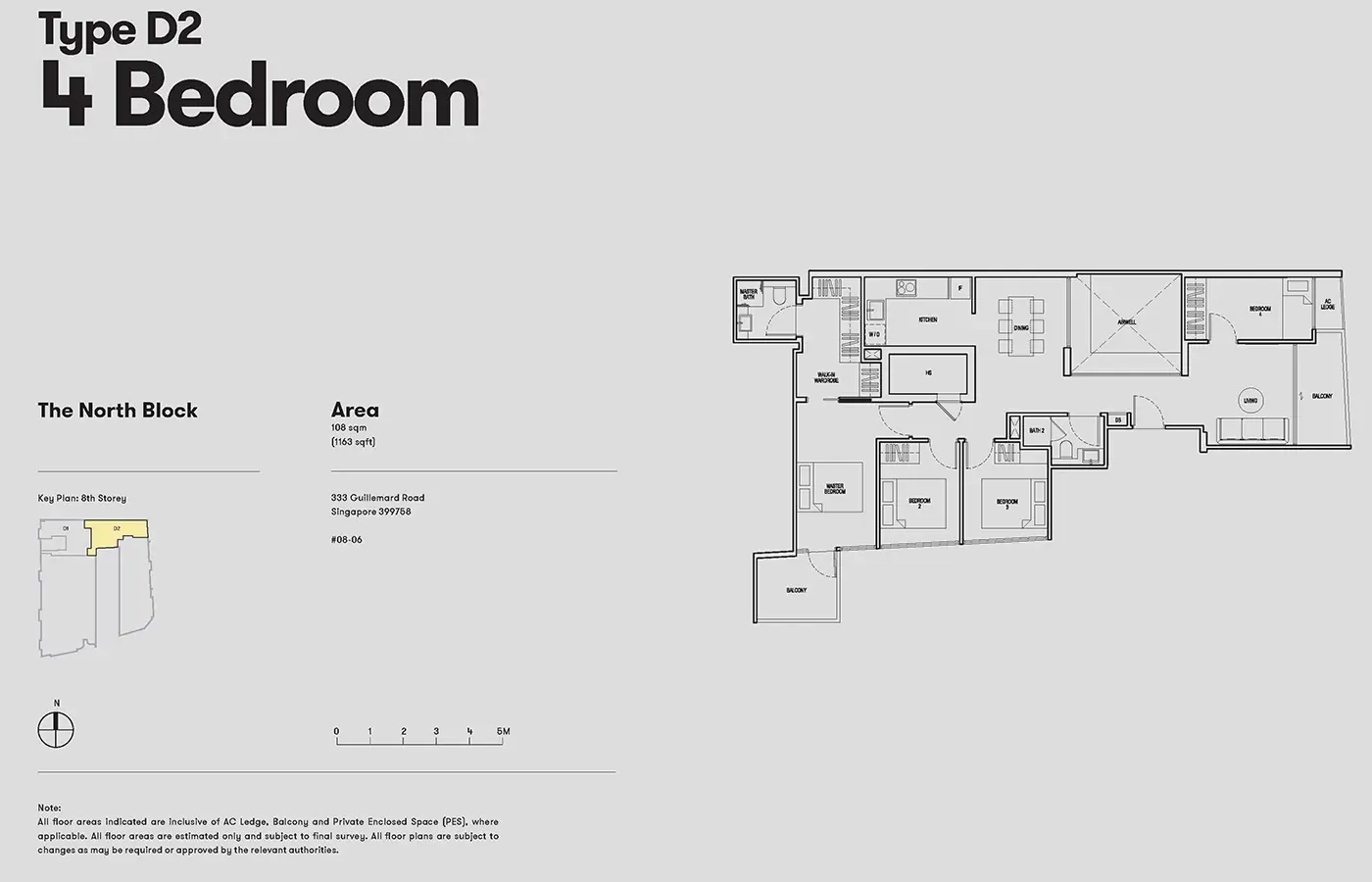 NoMa Condo Floor Plan - 4 Bedroom D2