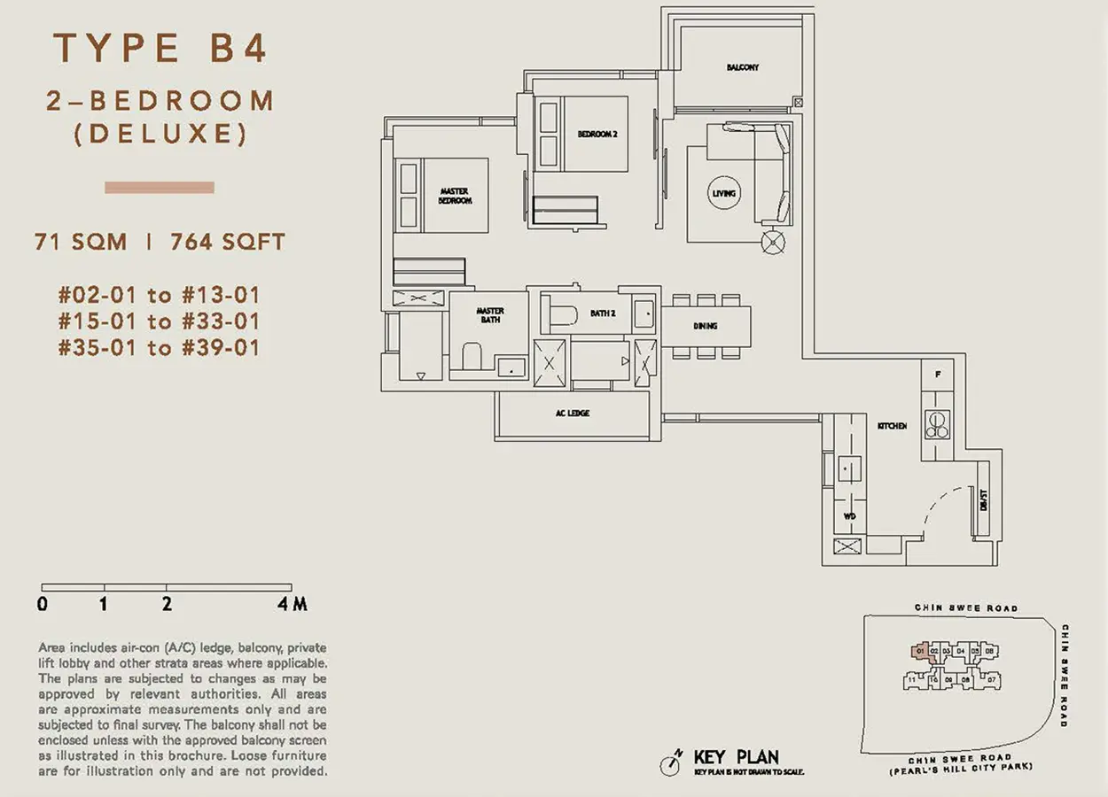 The-Landmark-Condo-Floor-Plan- 2 Bedroom Deluxe B4