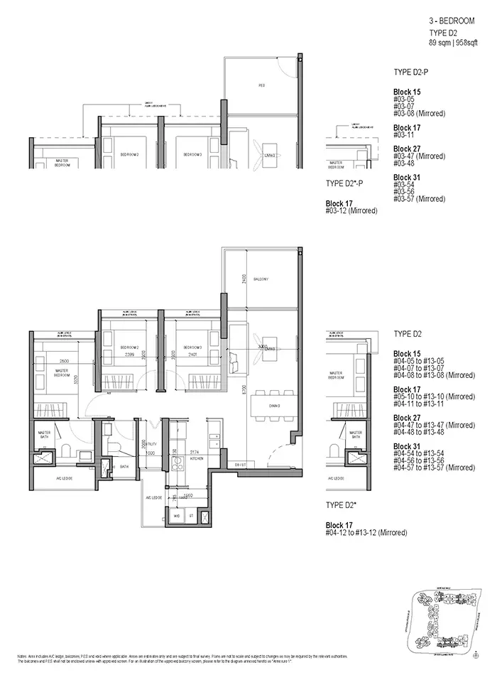 The Woodleigh Residences Condo Floor Plan - 3 Bedroom D2