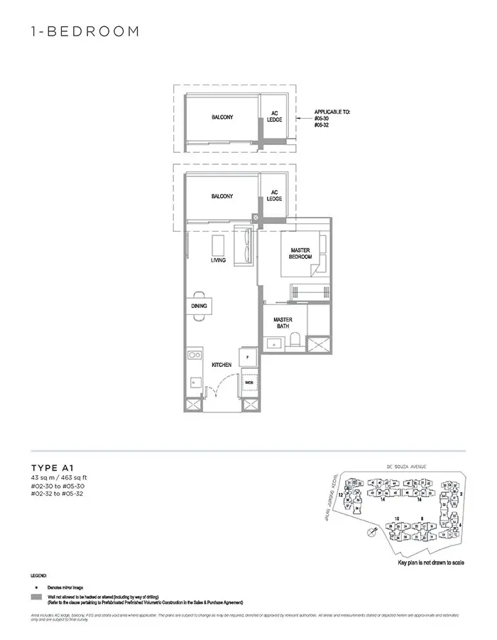 Verdale Condo Floor Plan - 1 Bedroom A1