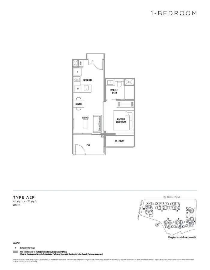 Verdale Condo Floor Plan - 1 Bedroom A2P