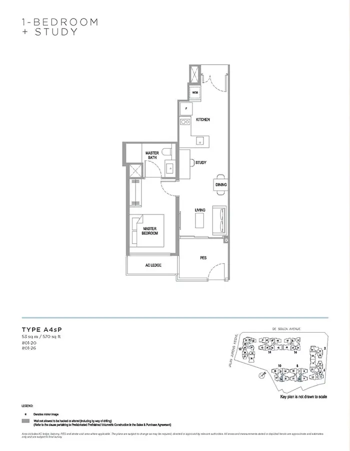Verdale Condo Floor Plan - 1 Bedroom Study A4sP