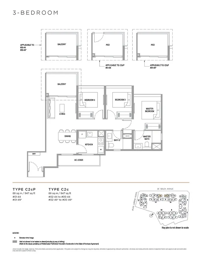 Verdale Condo Floor Plan - 3 Bedroom C2c