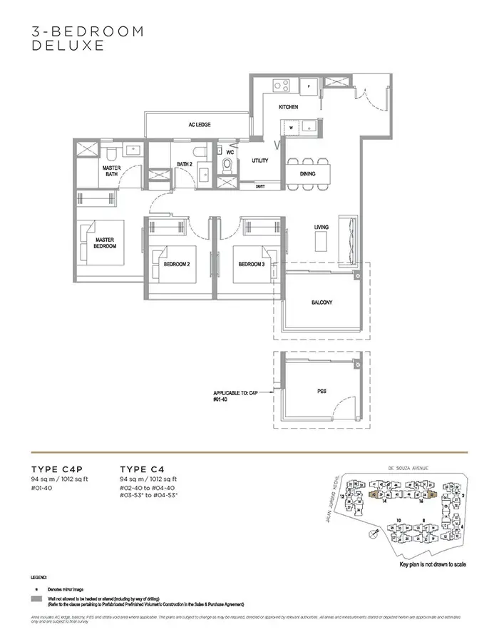 Verdale Condo Floor Plan - 3 Bedroom Deluxe C4