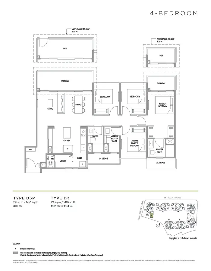 Verdale Condo Floor Plan - 4 Bedroom D3