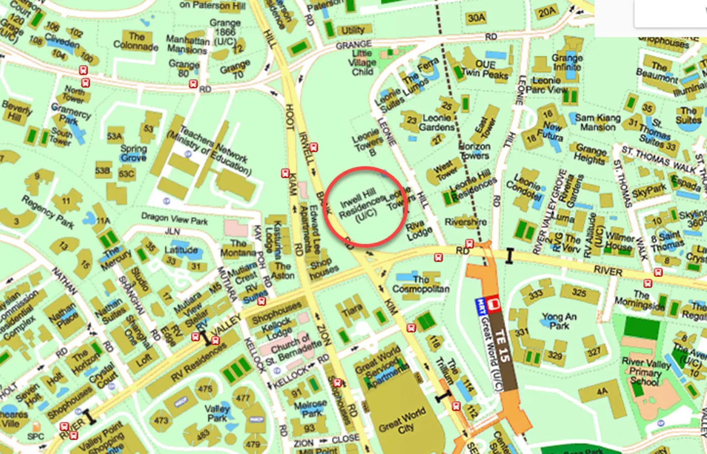 Irwell Hill Residences Condo Location - Street Directory Map