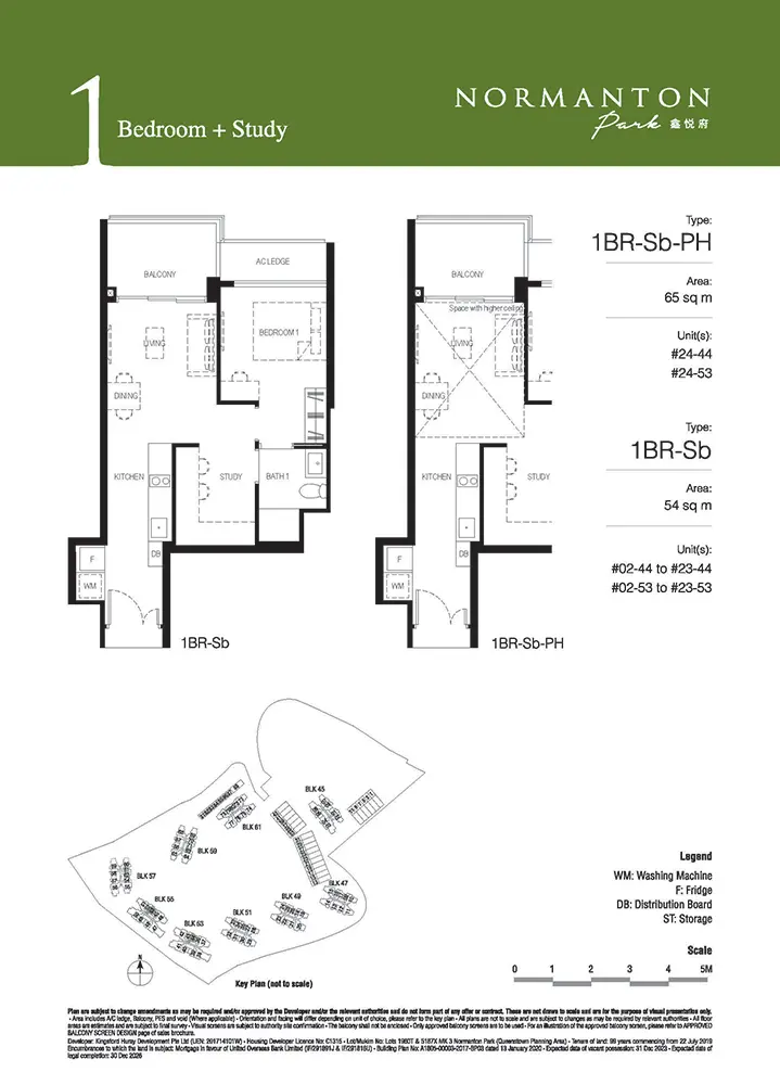 Normanton Park Condo Floor Plan - 1 Bedroom Study 1BRSb