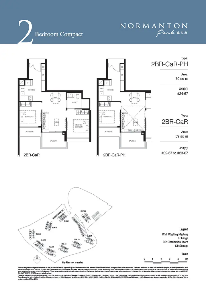 Normanton Park Condo Floor Plan - 2 Bedroom Compact 2BRCaR