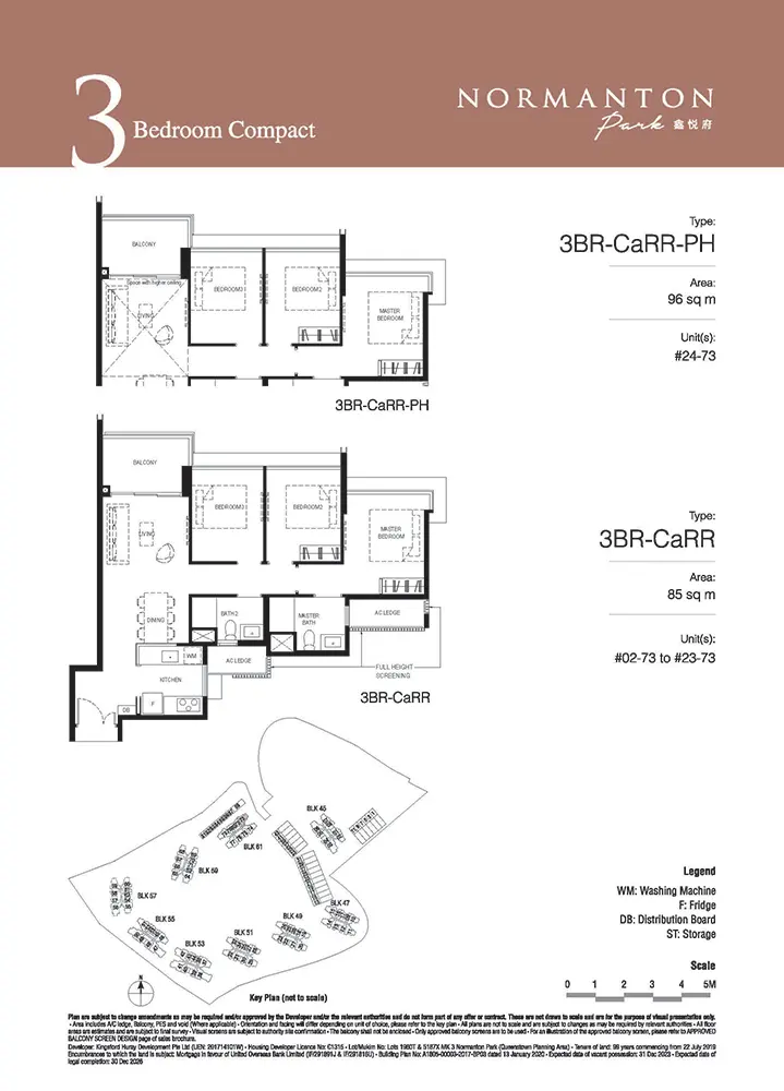 Normanton Park Condo Floor Plan - 3 Bedroom Compact 3BRCaRR