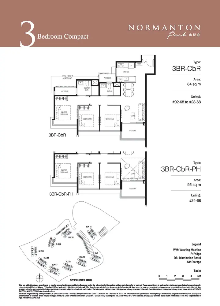 Normanton Park Condo Floor Plan - 3 Bedroom Compact 3BRCbR