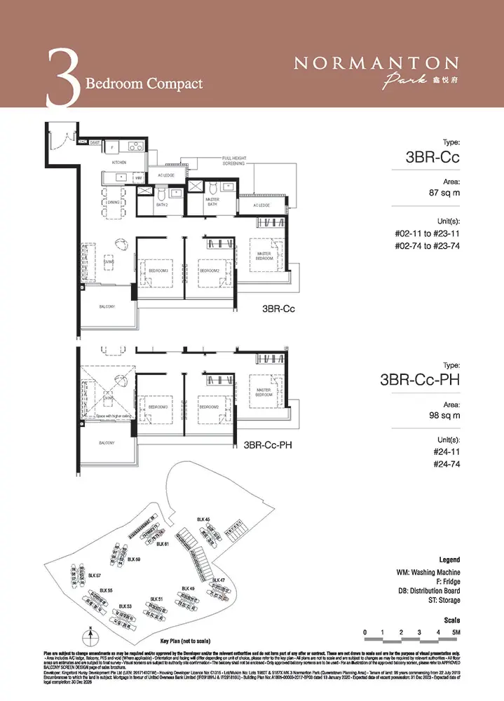 Normanton Park Condo Floor Plan - 3 Bedroom Compact 3BRCc