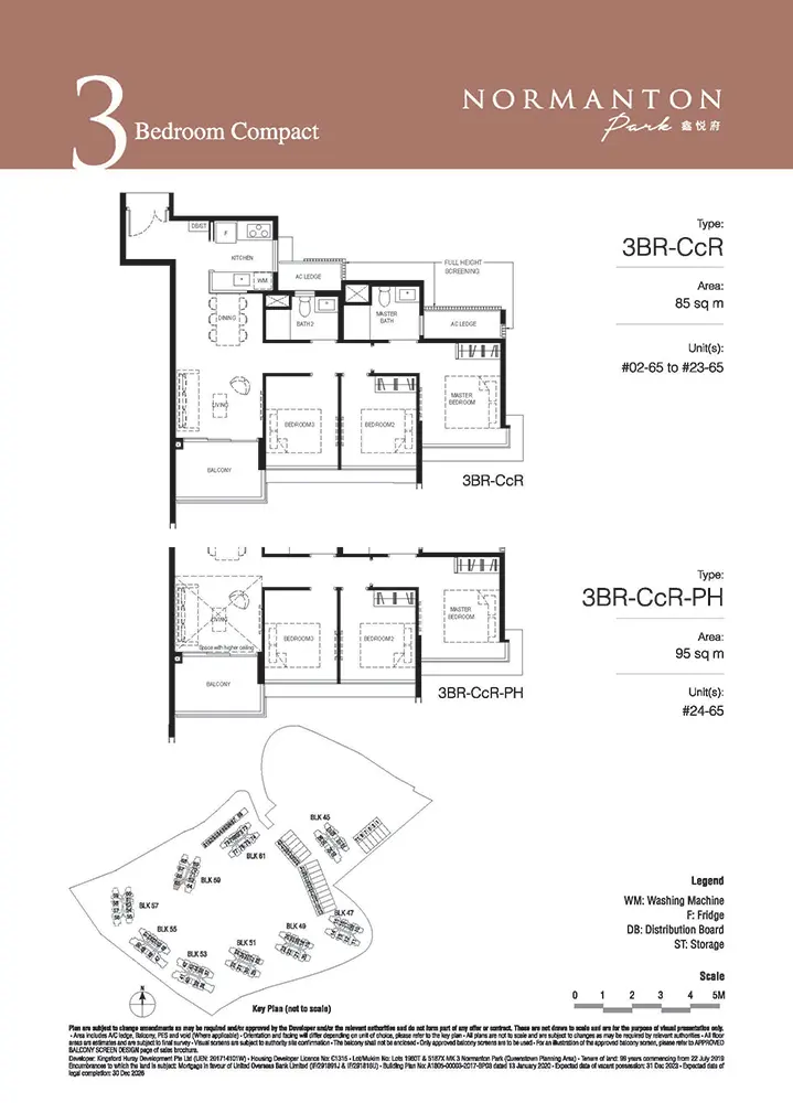Normanton Park Condo Floor Plan - 3 Bedroom Compact 3BRCcR