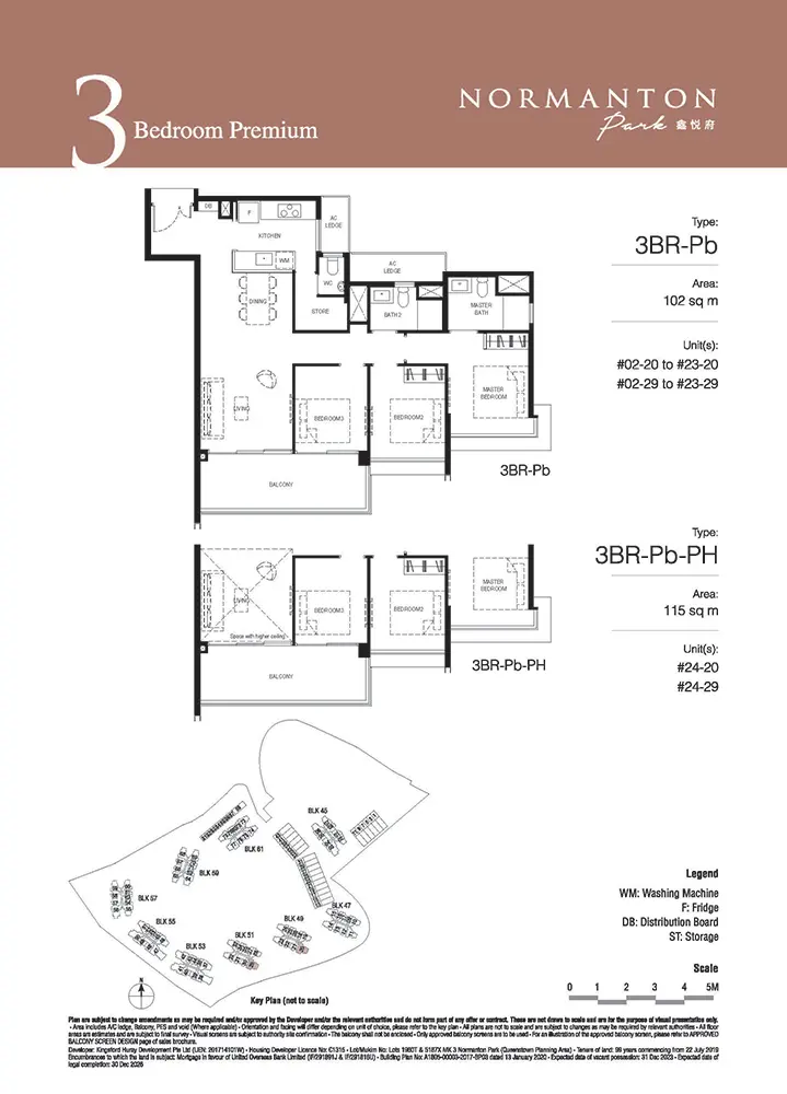 Normanton Park Condo Floor Plan - 3 Bedroom Premium 3BRPb