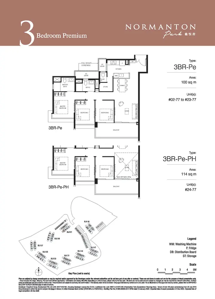 Normanton Park Condo Floor Plan - 3 Bedroom Premium 3BRPe