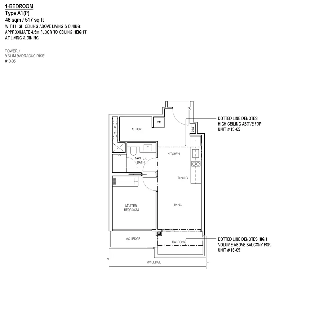 One-North Eden Condo Floor Plans - 1 Bedroom A2