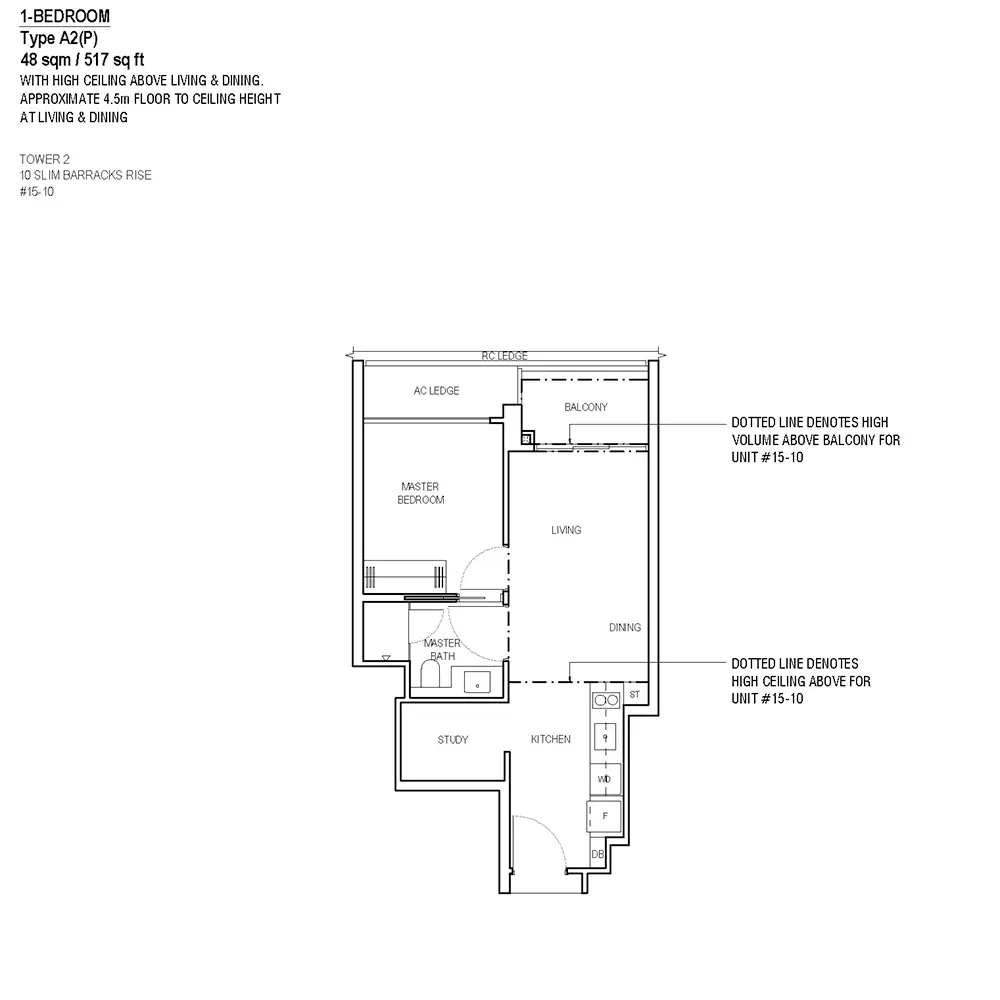 One-North Eden Condo Floor Plans - 1 Bedroom A2P
