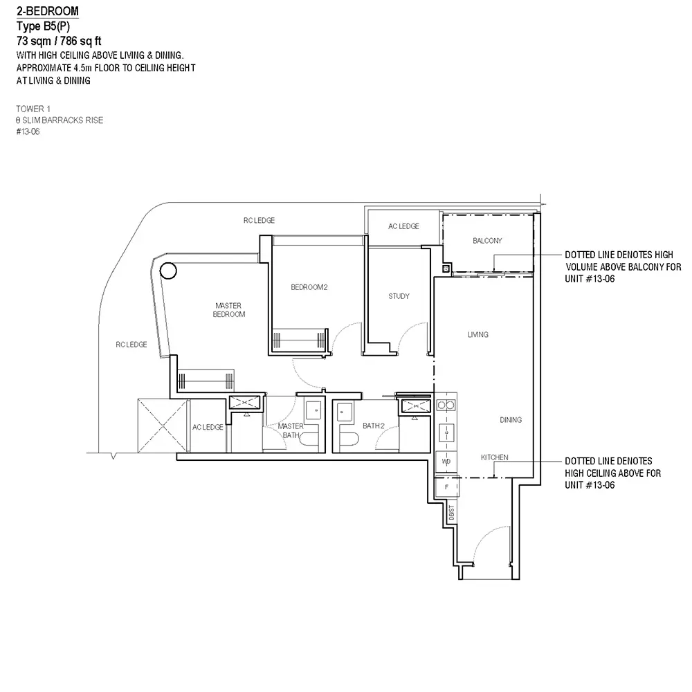 One-North Eden Condo Floor Plans - 2 Bedroom B5P