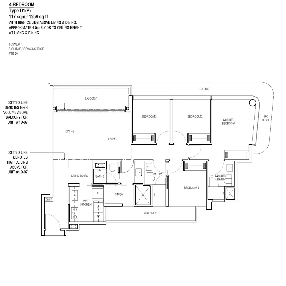 One-North Eden Condo Floor Plans - 4 Bedroom D1P