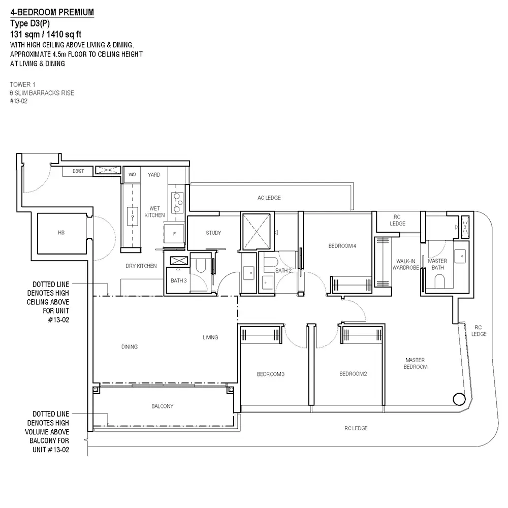 One-North Eden Condo Floor Plans - 4 Bedroom Premium D3P