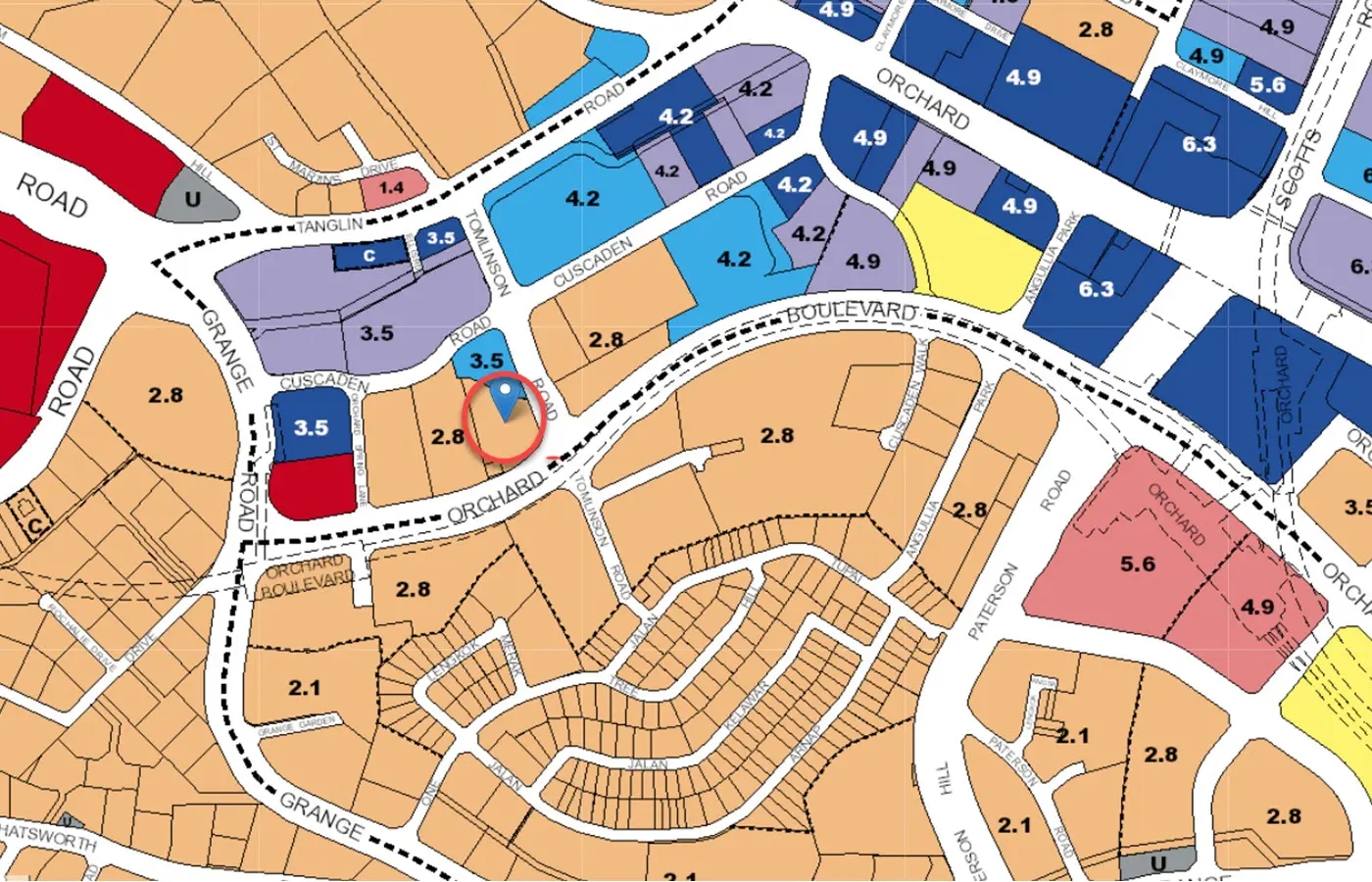 Park Nova Condo Location - URA Master Plan Map