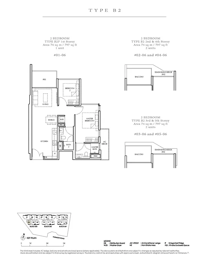 Peak Residence Condo Floor Plan - 2 Bedroom B2