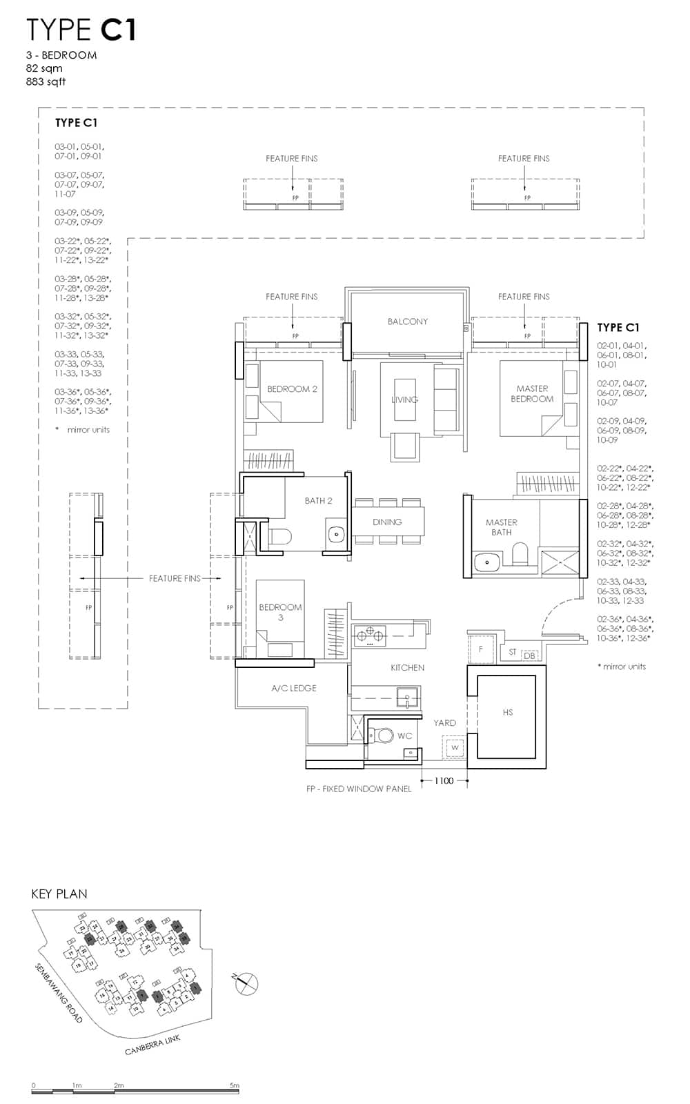 Provence Residence EC Floor Plans - 3 Bedroom C1