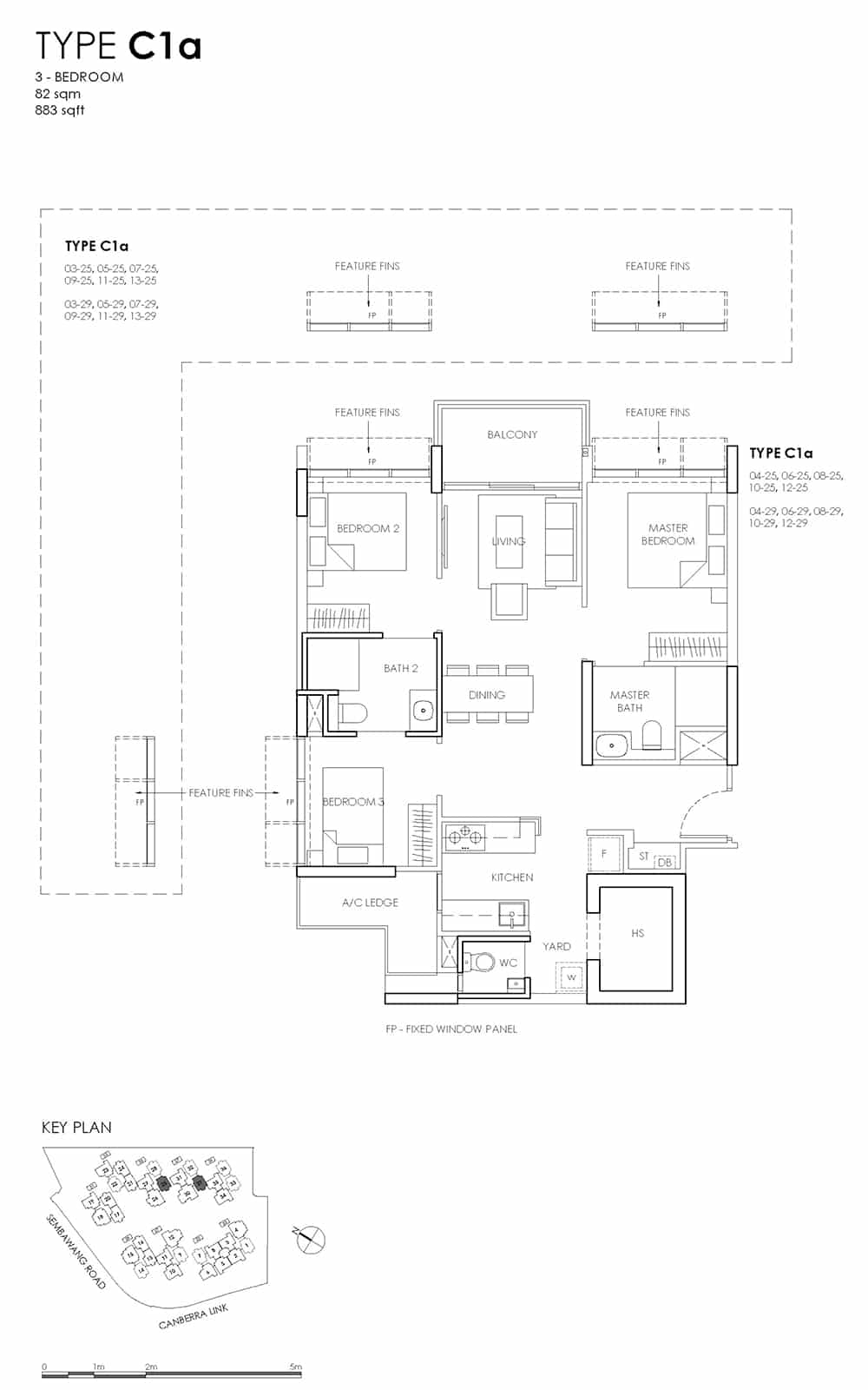 Provence Residence EC Floor Plans - 3 Bedroom C1a