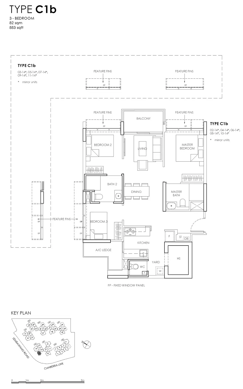Provence Residence EC Floor Plans - 3 Bedroom C1b