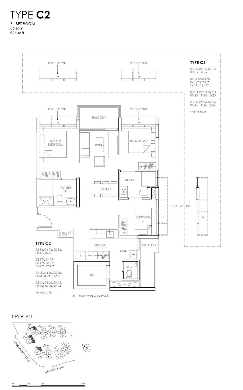 Provence Residence EC Floor Plans - 3 Bedroom C2