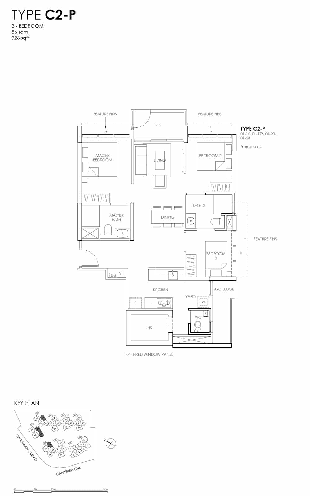 Provence Residence EC Floor Plans - 3 Bedroom C2P