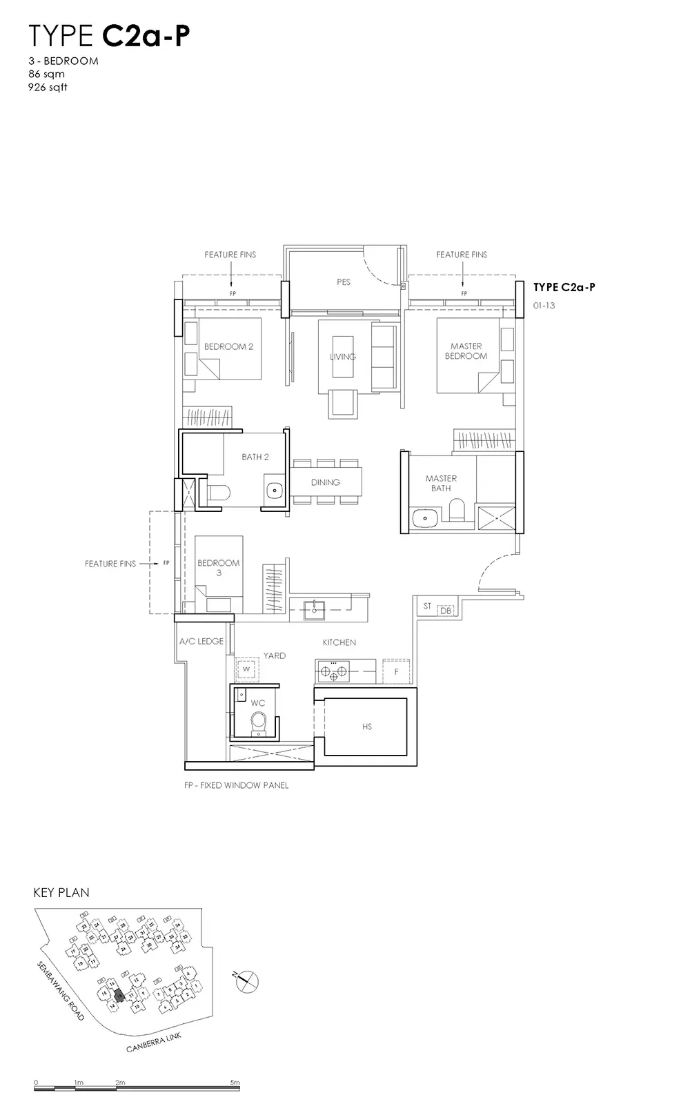 Provence Residence EC Floor Plans - 3 Bedroom C2aP