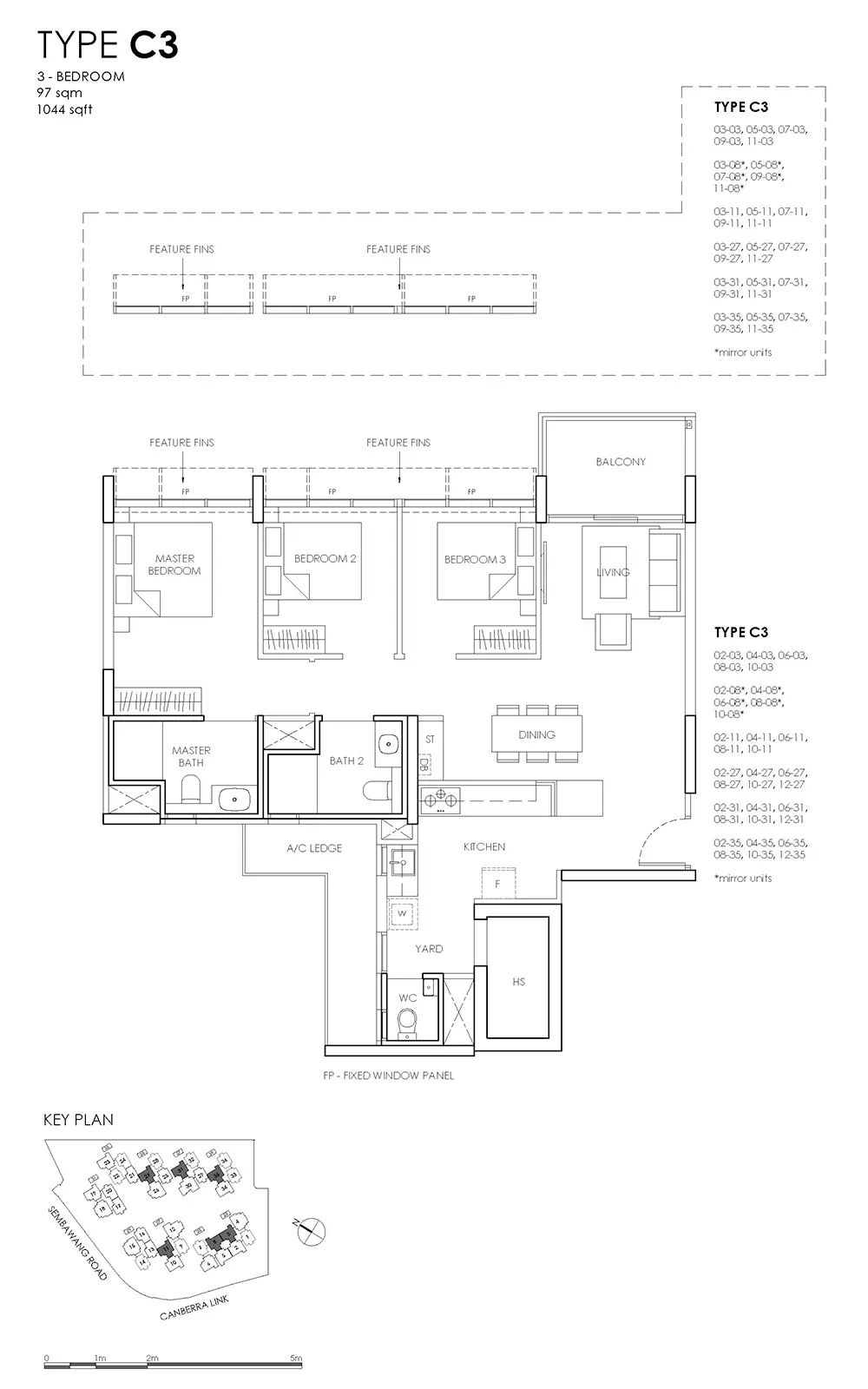 Provence Residence EC Floor Plans - 3 Bedroom C3