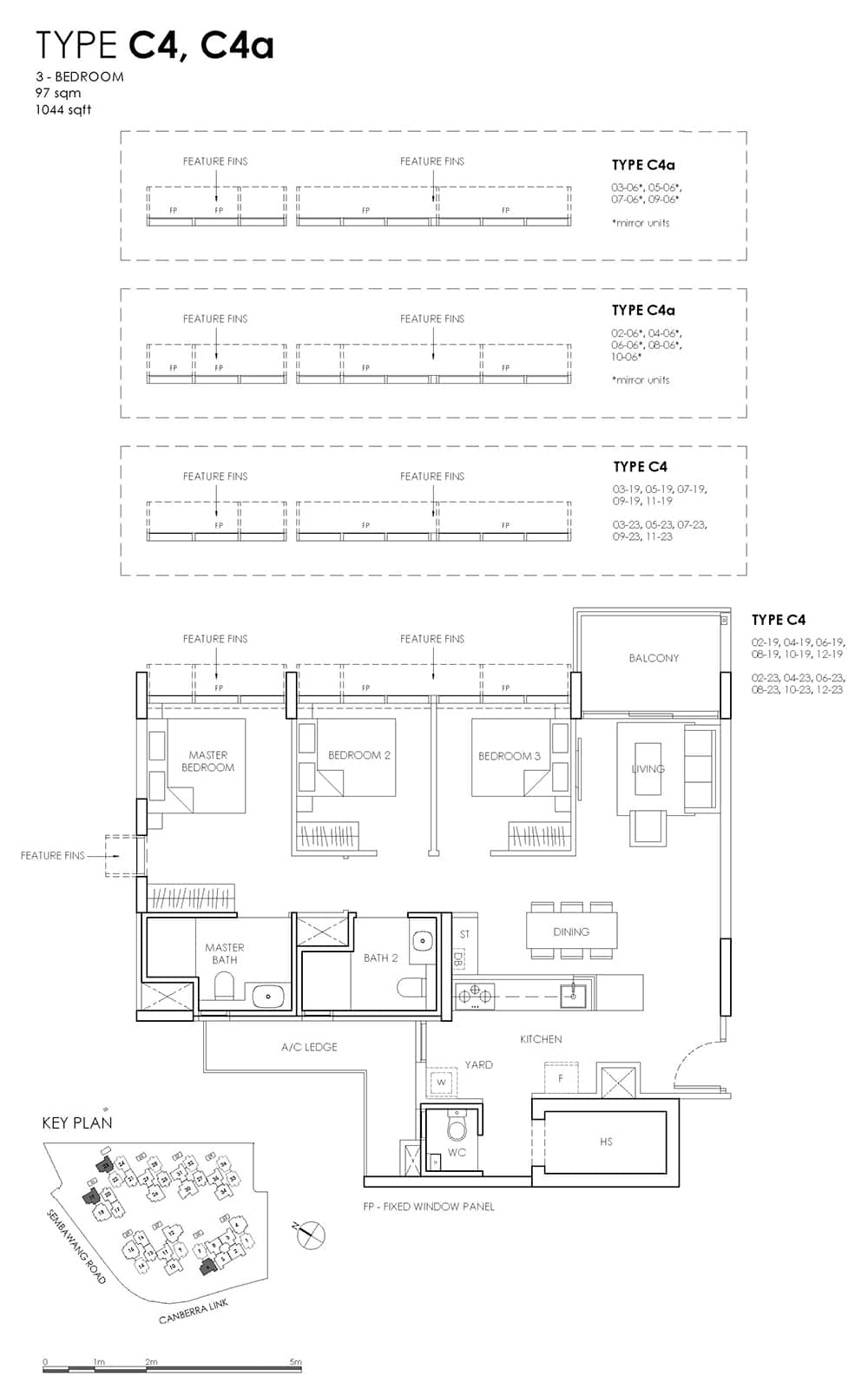 Provence Residence EC Floor Plans - 3 Bedroom C4 C4a