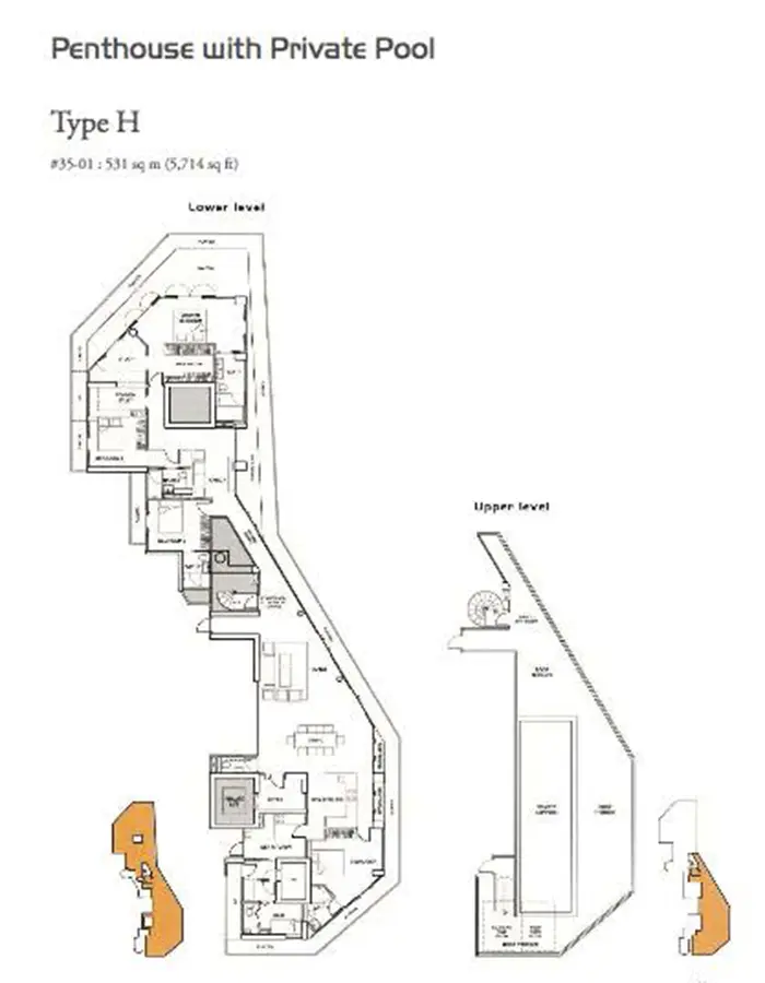 The Lumos Condo Floor Plan - Penthouse with Private Pool H